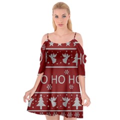 Ugly Christmas Sweater Cutout Spaghetti Strap Chiffon Dress