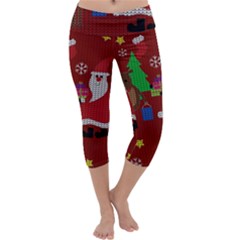 Ugly Christmas Sweater Capri Yoga Leggings by Valentinaart