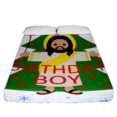 Jesus - Christmas Fitted Sheet (queen Size) by Valentinaart