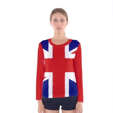 Union Jack Pencil Art Women s Long Sleeve Tee by picsaspassion