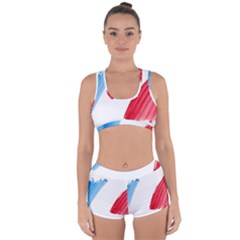 France Flag, Banner Watercolor Painting Art Racerback Boyleg Bikini Set by picsaspassion