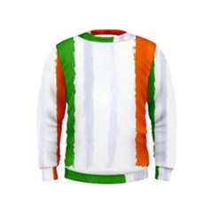 Flag Ireland, Banner Watercolor Painting Art Kids  Sweatshirt by picsaspassion