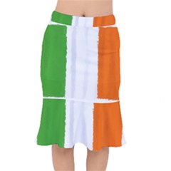 Flag Ireland, Banner Watercolor Painting Art Mermaid Skirt by picsaspassion