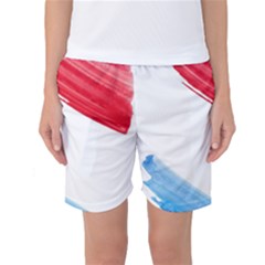 Tricolor Banner Watercolor Painting Art Women s Basketball Shorts by picsaspassion