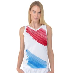 Tricolor Banner Watercolor Painting Art Women s Basketball Tank Top by picsaspassion