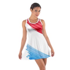 Tricolor Banner Watercolor Painting Art Cotton Racerback Dress by picsaspassion