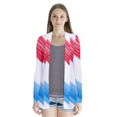 Tricolor Banner Watercolor Painting Art Drape Collar Cardigan by picsaspassion