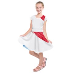 Tricolor Banner Watercolor Painting Art Kids  Short Sleeve Dress by picsaspassion