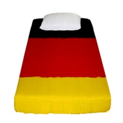 German Flag, Banner Deutschland, Watercolor Painting Art Fitted Sheet (single Size) by picsaspassion