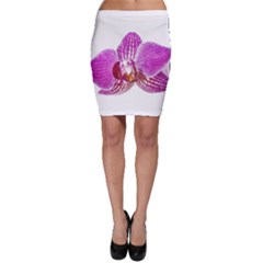 Lilac Phalaenopsis Aquarel  Watercolor Art Painting Bodycon Skirt by picsaspassion