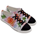 Pink Rose flower, floral oil painting art Men s Low Top Canvas Sneakers View3