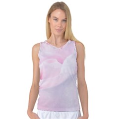 Rose Pink Flower, Floral Aquarel - Watercolor Painting Art Women s Basketball Tank Top by picsaspassion