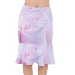 Rose Pink Flower, Floral Aquarel - Watercolor Painting Art Mermaid Skirt by picsaspassion