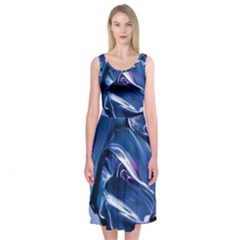 Abstract Acryl Art Midi Sleeveless Dress