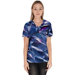 Abstract Acryl Art Scrub Top