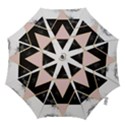 Triangles,gold,black,pink,marbles,collage,modern,trendy,cute,decorative, Hook Handle Umbrellas (Medium) View1