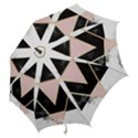Triangles,gold,black,pink,marbles,collage,modern,trendy,cute,decorative, Hook Handle Umbrellas (Medium) View2