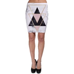 Triangles,gold,black,pink,marbles,collage,modern,trendy,cute,decorative, Bodycon Skirt by NouveauDesign