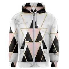 Triangles,gold,black,pink,marbles,collage,modern,trendy,cute,decorative, Men s Zipper Hoodie by NouveauDesign