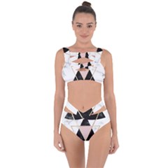 Triangles,gold,black,pink,marbles,collage,modern,trendy,cute,decorative, Bandaged Up Bikini Set  by NouveauDesign