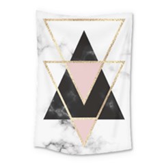 Triangles,gold,black,pink,marbles,collage,modern,trendy,cute,decorative, Small Tapestry