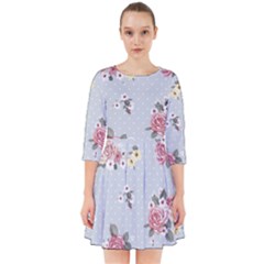 Floral Blue Smock Dress by NouveauDesign