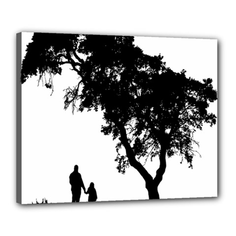 Black Father Daughter Natural Hill Canvas 20  X 16 