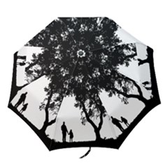 Black Father Daughter Natural Hill Folding Umbrellas by Mariart