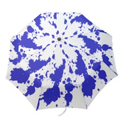 Blue Plaint Splatter Folding Umbrellas