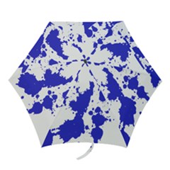 Blue Plaint Splatter Mini Folding Umbrellas