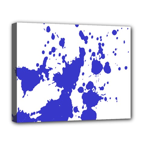 Blue Plaint Splatter Deluxe Canvas 20  X 16  