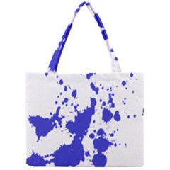 Blue Plaint Splatter Mini Tote Bag