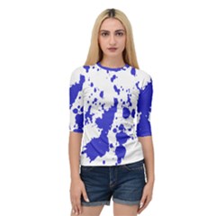 Blue Plaint Splatter Quarter Sleeve Raglan Tee