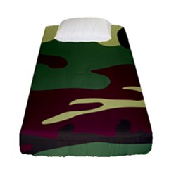 Camuflage Flag Green Purple Grey Fitted Sheet (single Size)