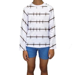 Barbed Wire Brown Kids  Long Sleeve Swimwear by Mariart