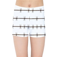 Barbed Wire Brown Kids Sports Shorts