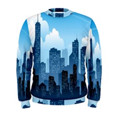 City Building Blue Sky Men s Sweatshirt by Mariart