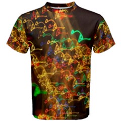 Christmas Tree Light Color Night Men s Cotton Tee