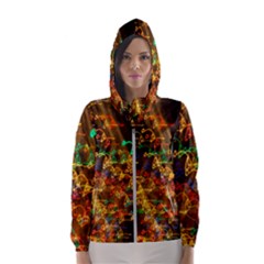 Christmas Tree Light Color Night Hooded Wind Breaker (women)