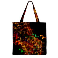 Christmas Tree Light Color Night Zipper Grocery Tote Bag