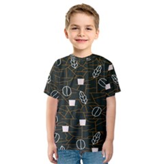 Espresso Cofee Glass Line Chevron Kids  Sport Mesh Tee