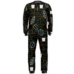 Espresso Cofee Glass Line Chevron OnePiece Jumpsuit (Men) 