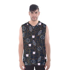 Espresso Cofee Glass Line Chevron Men s Basketball Tank Top