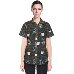 Espresso Cofee Glass Line Chevron Women s Short Sleeve Shirt