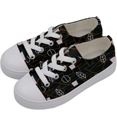 Espresso Cofee Glass Line Chevron Kids  Low Top Canvas Sneakers by Mariart