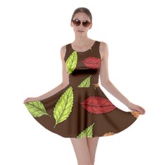 Autumn Leaves Pattern Skater Dress