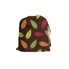 Autumn Leaves Pattern Drawstring Pouches (medium)  by Mariart