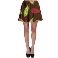 Autumn Leaves Pattern Skater Skirt