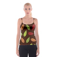 Autumn Leaves Pattern Spaghetti Strap Top