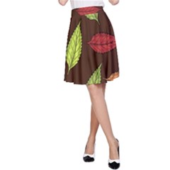 Autumn Leaves Pattern A-Line Skirt